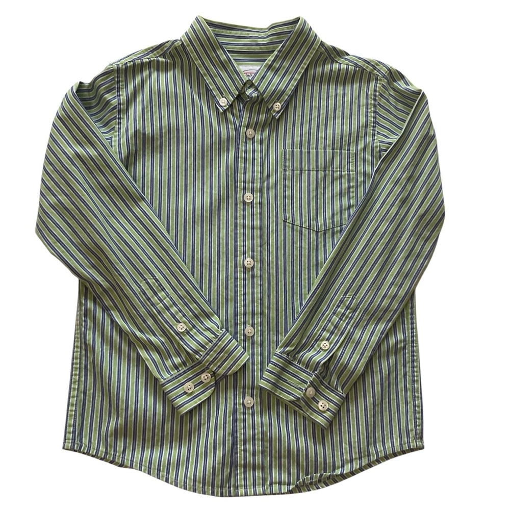TALBOTS KIDS Striped Oxford Shirt, Long Sleeve Button Down Top, Boys Size 7